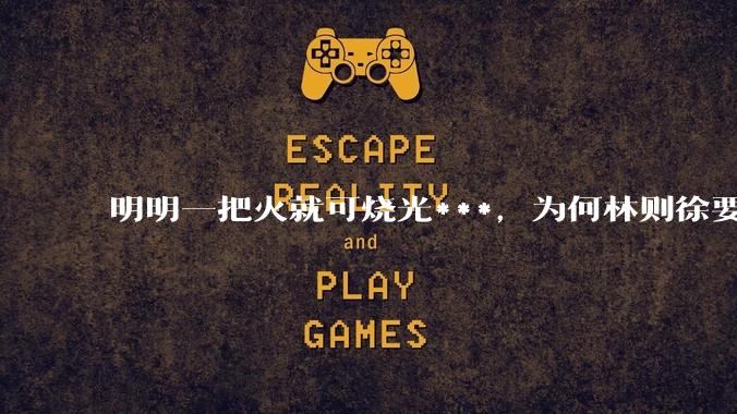 明明一把火就可烧光***，为何林则徐要劳神费力用海水浸泡？